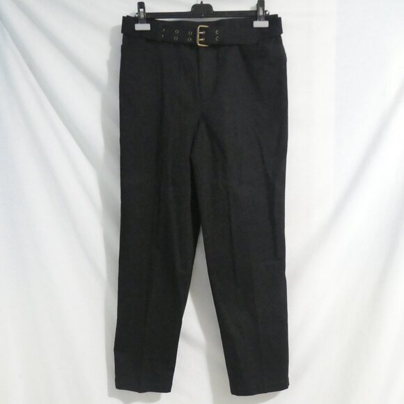 RAFAELLA | size 12 | Casual Black Pants With Matching Belt | NWOT - Picture 1 of 16
